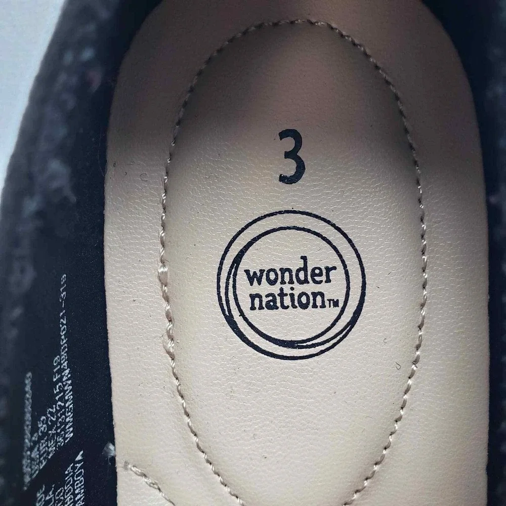 Kids Black Mary Jane Flats Shoes Studded‎ Bow Size 3 Wonder Nation